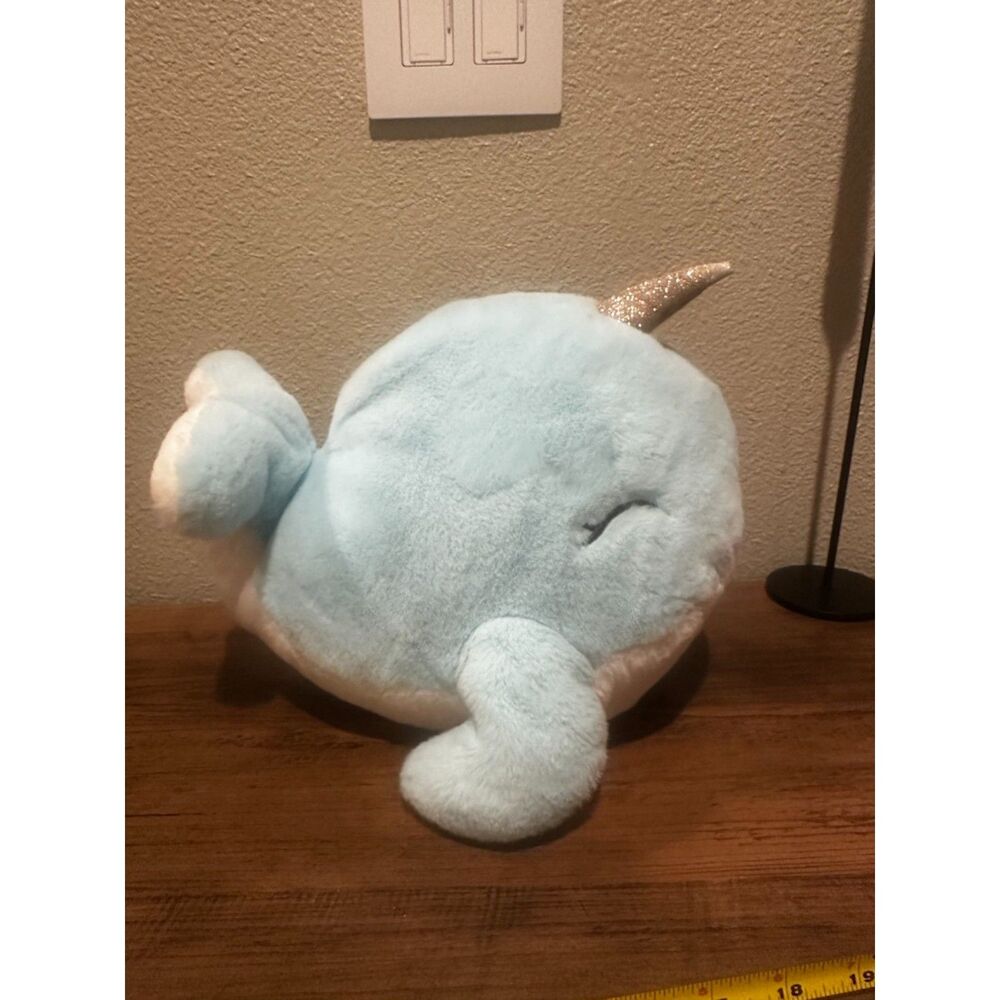 Merchsource Cozy Friends 12" Narwhal Plush with LED Lights and Sound Effects